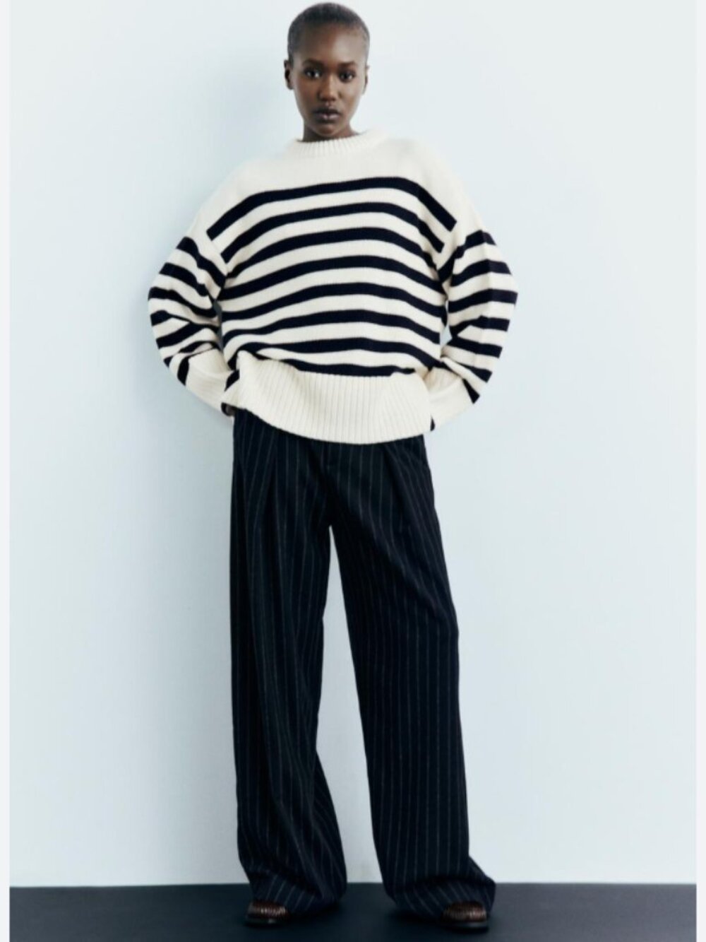 Zara Oversized Striped Sweater - Size S
